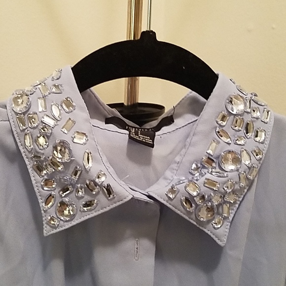 Forever 21 Light Blue Gemmed collar dress - Picture 4 of 5